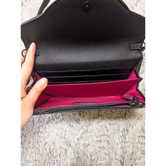 NEW Betsey Johnson Evil Eye Wallet Crossbody Purse Rhinestones Sequins Black - Picture 7 of 10